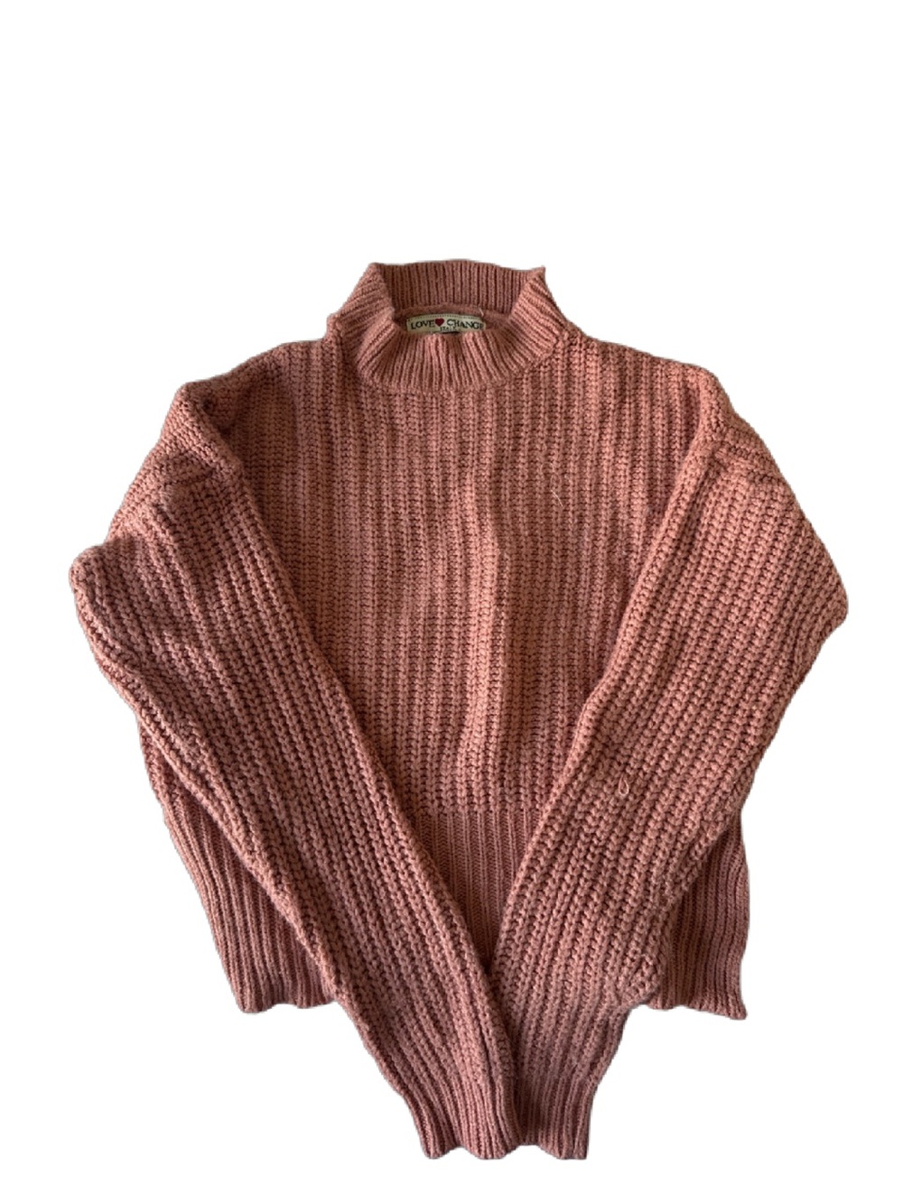 Love + Chance Rose Dust Chunky Mock Neck Sweater